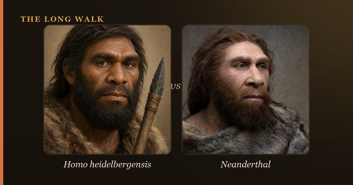Reconstruction of Homo heidelbergensis and Neanderthal