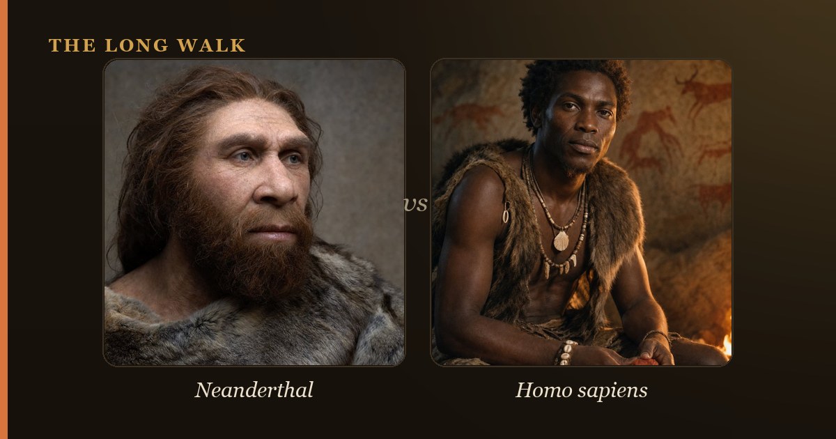 Reconstruction of Neanderthal and Homo sapiens