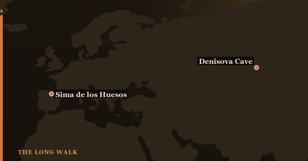 Locator map of Sima de los Huesos and Denisova Cave